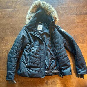 Obermeyer Tuscany Women’s Black Faux Fur Hooded Ski Jacket Size 6